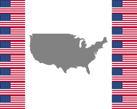 American flag and mapのイラスト素材