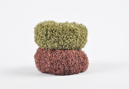 Hair bobbles on white backgroundの写真素材