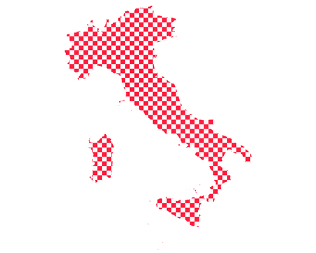 Map of Italy in checkerboard patternのイラスト素材