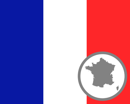 French flag and mapのイラスト素材