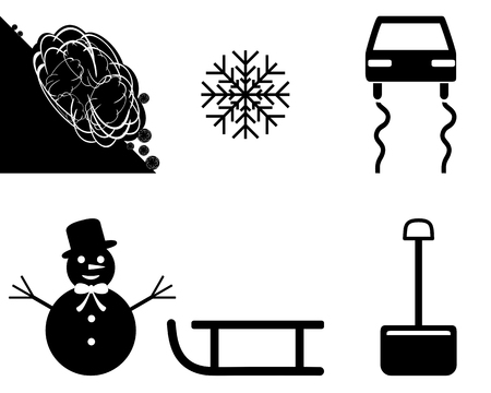 Icon set winter seasonのイラスト素材