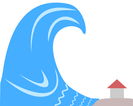 Illustration of Tsunami on whiteのイラスト素材