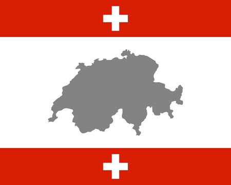 Flag of Switzerland and mapのイラスト素材