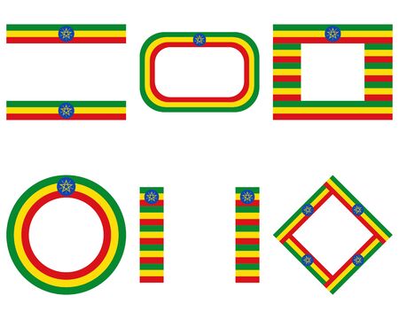 Flags of Ethiopia with copy spaceのイラスト素材