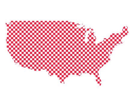 Map of the USA in checkerboard patternのイラスト素材