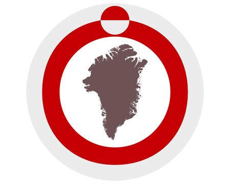 Map of Greenland on background with flagのイラスト素材