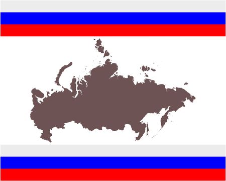 Map of Russia on background with flagのイラスト素材