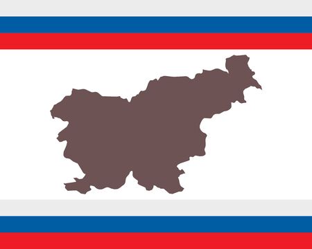Map of Slovenia on background with flagのイラスト素材