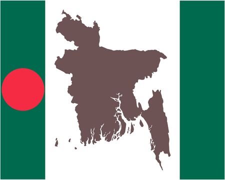 Map of Bangladesh on background with flagのイラスト素材