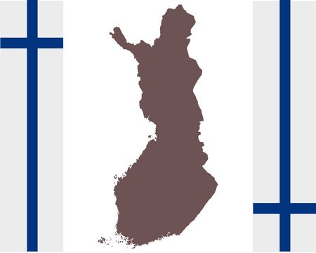 Map of Finland on background with flagのイラスト素材