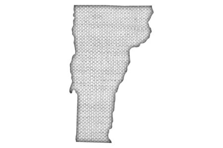 Map of Vermont on old linenの写真素材