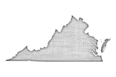 Map of Virginia on old linenの写真素材