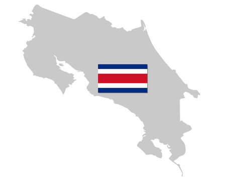 Flag and map of Costa Ricaのイラスト素材