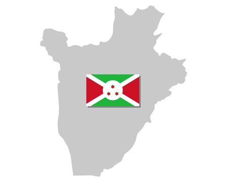 Flag and map of Burundiのイラスト素材