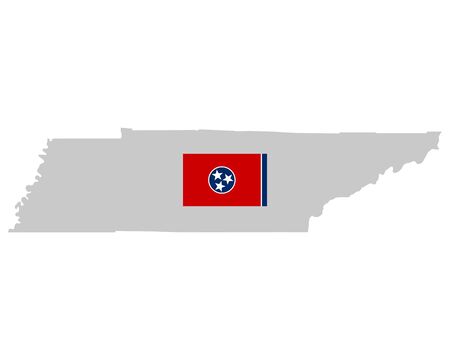 Flag and map of Tennesseeのイラスト素材