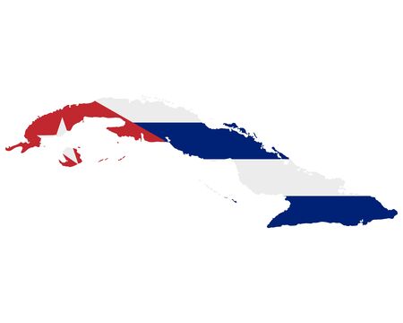 Flag in map of Cubaのイラスト素材