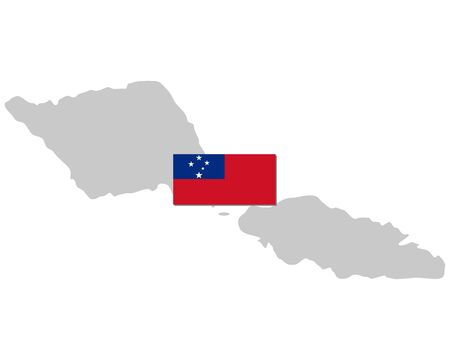 Flag and map of Samoaのイラスト素材