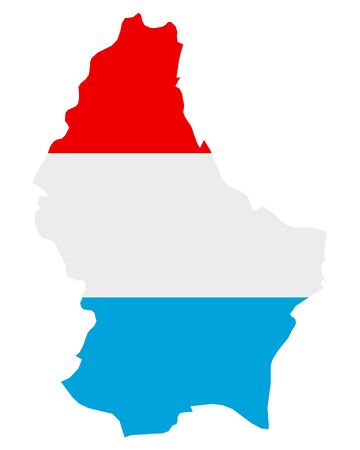 Flag in map of Luxembourgのイラスト素材