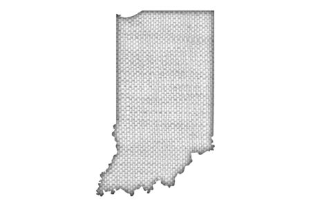 Map of Indiana on old linenの写真素材