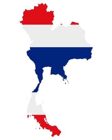 Flag in map of Thailandのイラスト素材