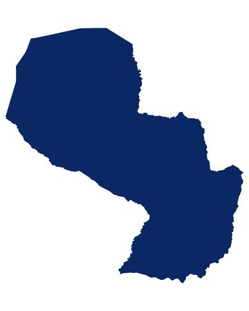 Map of Paraguay in blue colourのイラスト素材