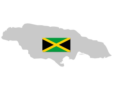 Flag and map o Jamaicaのイラスト素材