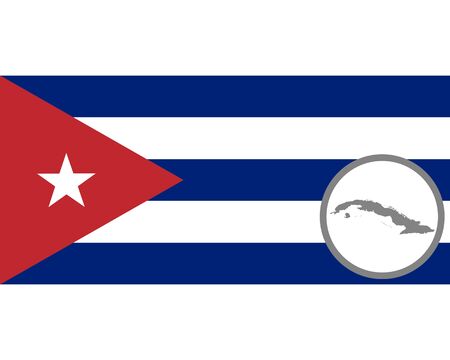 Flag and map of Cubaのイラスト素材
