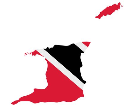 Flag in map of Trinidad and Tobagoのイラスト素材