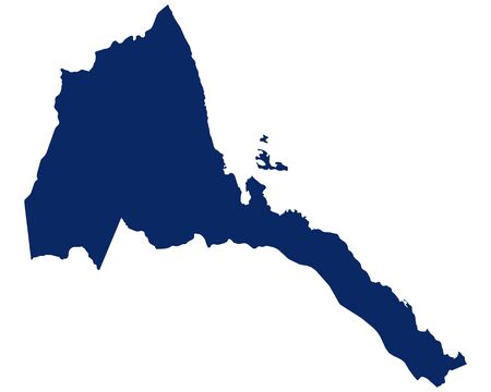Map of Eritrea in blue colourのイラスト素材