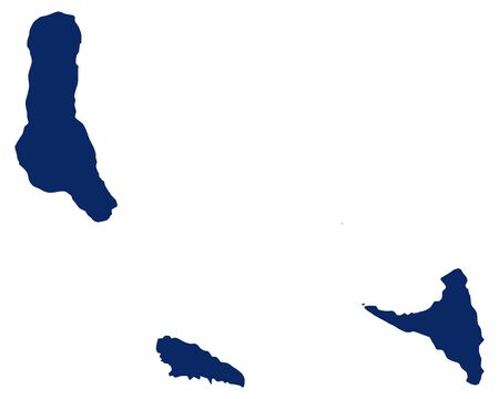 Map of the Comoros in blue colourのイラスト素材