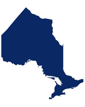 Map of Ontario in blue colourのイラスト素材
