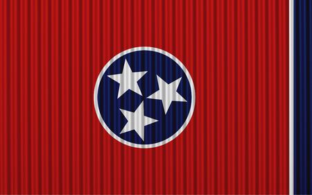 Flag of Tennessee on corrugated ironの写真素材