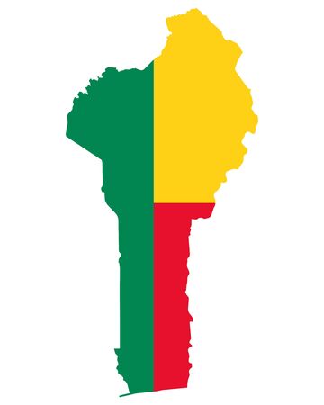Flag in map of Beninのイラスト素材