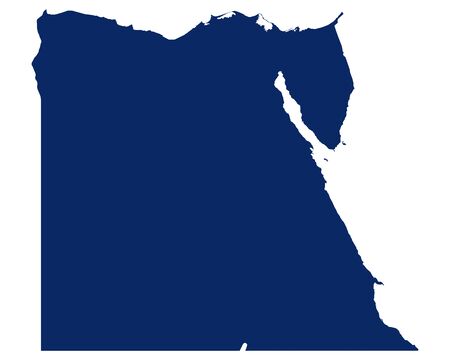 Map of Egypt in blue colourのイラスト素材