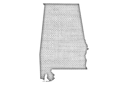 Map of Alabama on old linenの写真素材