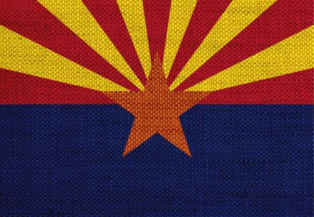 Flag of Arizona on old linenの写真素材