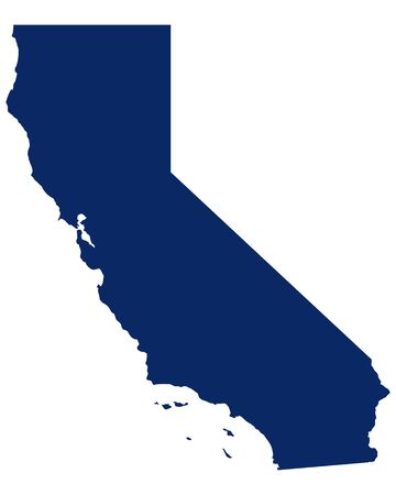 Map of California in blue colourのイラスト素材
