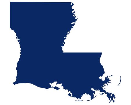 Map of Louisiana in blue colourのイラスト素材