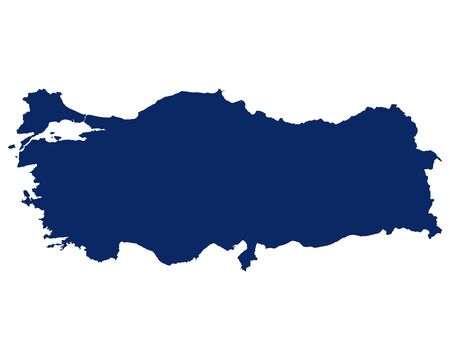 Map of the Turkey in blue colourのイラスト素材