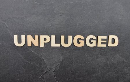 Term from wooden letters on slate boardの写真素材