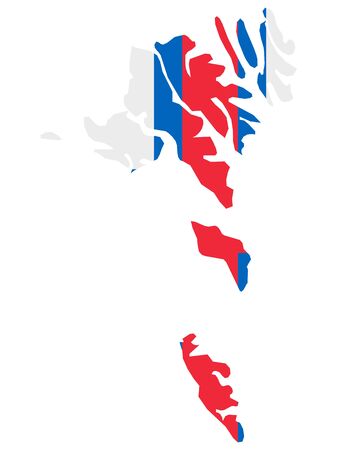 Flag in map of the Faroe Islandsのイラスト素材