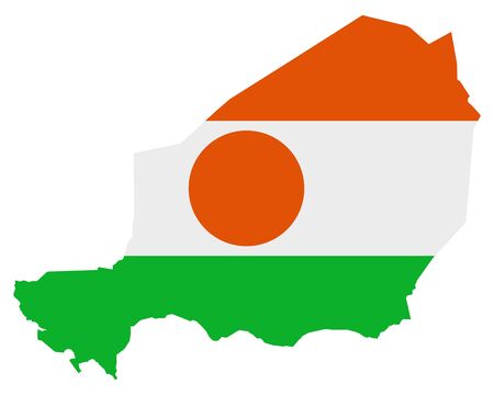 Flag in map of Nigerのイラスト素材