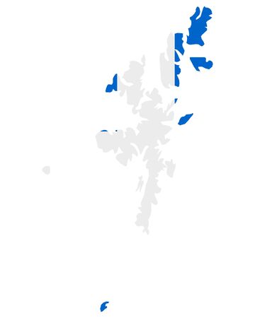 Flag in map of the Shetland Islandsのイラスト素材