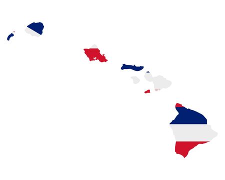 Flag in map of Hawaiiのイラスト素材