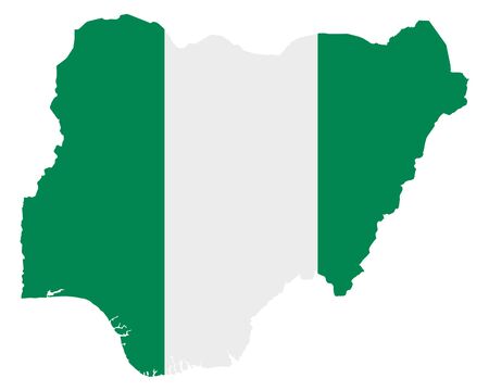 Flag in map of Nigeriaのイラスト素材