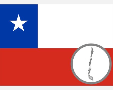 Flag and map of Chileのイラスト素材