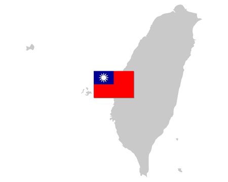 Flag and map of Taiwanのイラスト素材