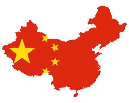Flag in map of Chinaのイラスト素材