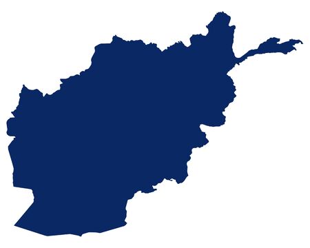 Map of Afghanistan in blue colourのイラスト素材