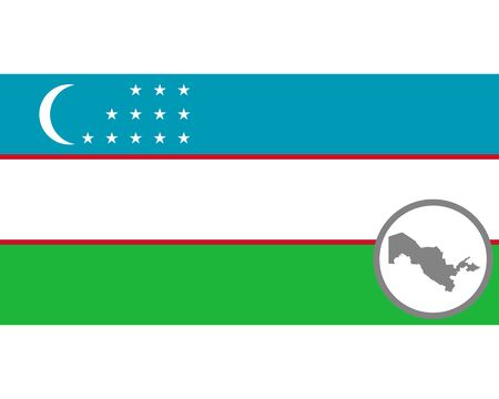Flag and map of Uzbekistanのイラスト素材